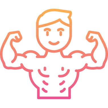 Vücut geliştirici. Web simgesi basit illüstrasyon