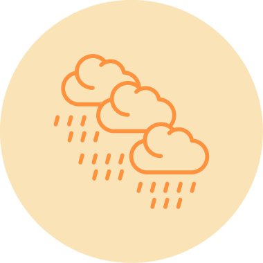 Yağmurlu bulutlar. Web simgesi basit illüstrasyon