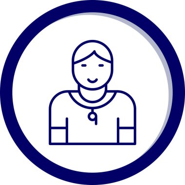 Jimnastik eğitmeni web simgesi, vektör illüstrasyonu