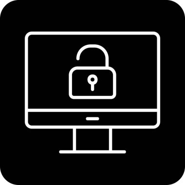 Güvenli olmayan bilgisayar vektör simgesi modern basit illüstrasyon