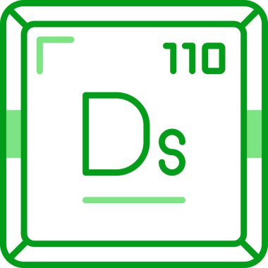 Darmstadtium web simgesi, vektör illüstrasyonu