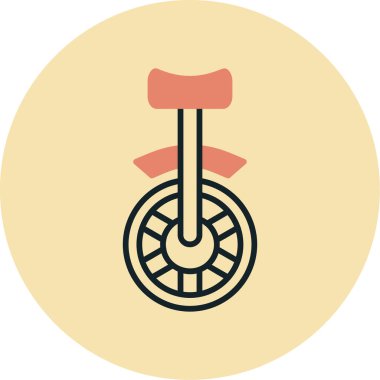 Tek tekerlekli bisiklet. Web simgesi basit illüstrasyon