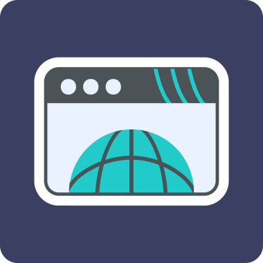 tarayıcı web simgesi, vektör illüstrasyonu
