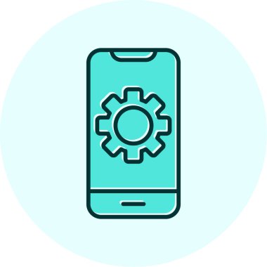akıllı telefon ayarlama web simgesi vektör çizimi 