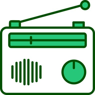 Radyo. Web simgesi basit illüstrasyon 