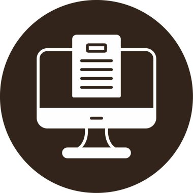 Kağıt sayfalı monitör, blog konsepti. Web simgesi basit illüstrasyon