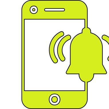 telefon bildirim simgesi, vektör illüstrasyonu basit tasarım