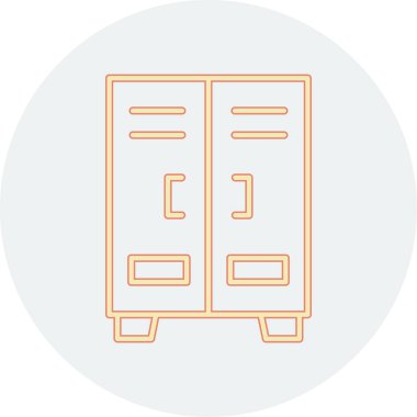 Dolap. Web simgesi basit illüstrasyon  