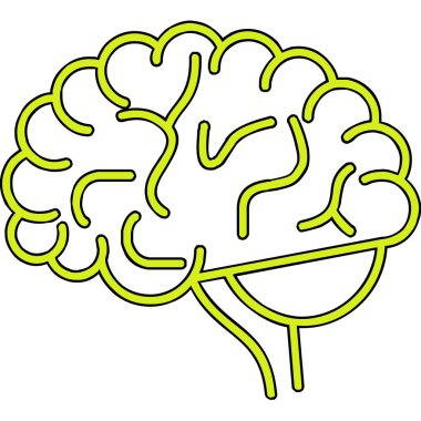 Beyin. Web simgesi basit illüstrasyon 