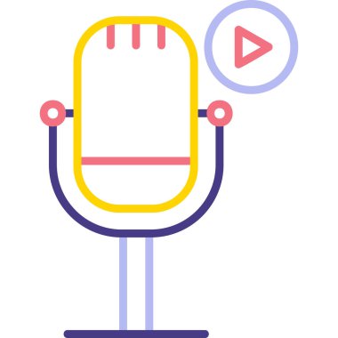 Podcast ikon vektör resimlemesini oynat