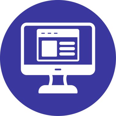 Web sitesi işareti, vektör illüstrasyonlu blog simgesi, bilgisayar ekranı