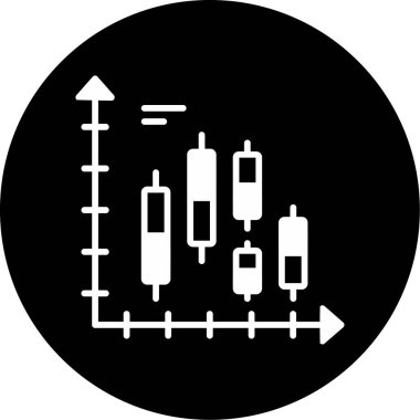 Candlestick Grafik simgesi, vektör illüstrasyonu basit tasarım