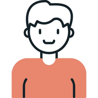 İnsan avatar web simgesi basit illüstrasyon 