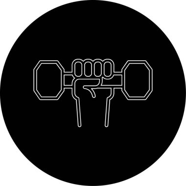 Dumbbell simgesi ile El 'in vektör illüstrasyonu 