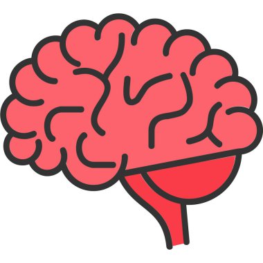 Beyin. Web simgesi basit illüstrasyon 