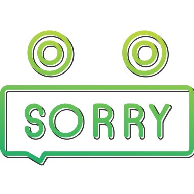 Üzgünüm ağ simgesi, vektör illüstrasyonu