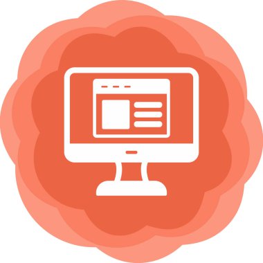 Web sitesi işareti, vektör illüstrasyonlu blog simgesi, bilgisayar ekranı