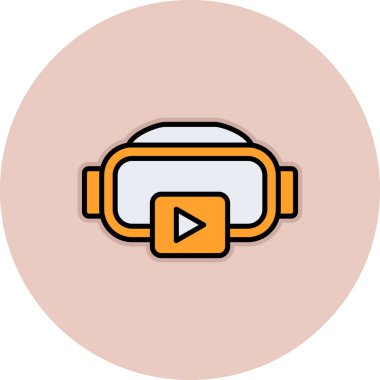 vr gözlük simgesi vektör illüstrasyonu