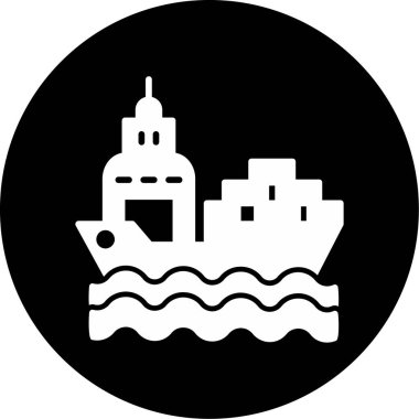 kargo gemisi. Web simgesi basit illüstrasyon