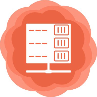 bilgisayar sunucu simgesi, vektör illüstrasyonu basit tasarım