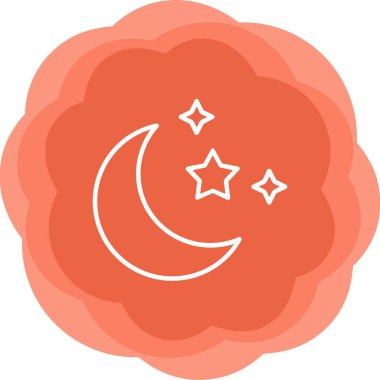 Yıldızlı ay. Web simgesi basit illüstrasyon 