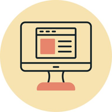 Web sitesi işareti, vektör illüstrasyonlu blog simgesi, bilgisayar ekranı