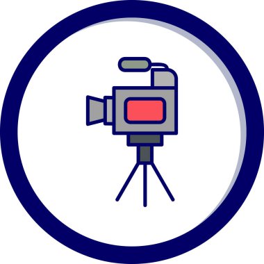 Film kamerası. Web simgesi basit illüstrasyon 