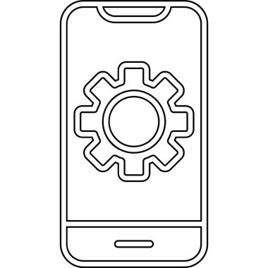 akıllı telefon ayarlama web simgesi vektör çizimi 