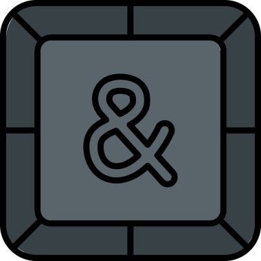 Ampersand sembolü, vektör illüstrasyonu basit tasarım