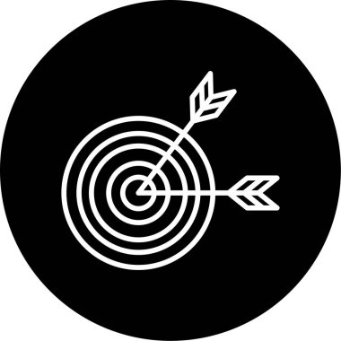 Oklu hedef. Web simgesi basit illüstrasyon 