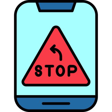 cep telefonu GPS uygulama simgesi, vektör illüstrasyonu basit tasarım