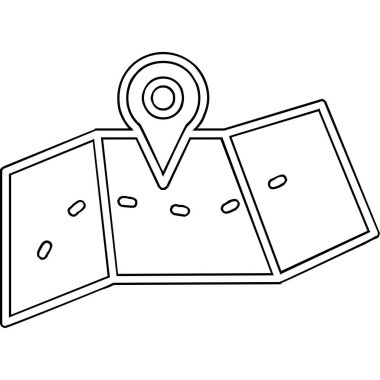 harita simgesinin vektör illüstrasyonu 