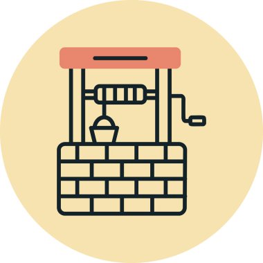 su kuyusu ikonu vektör illüstrasyonu