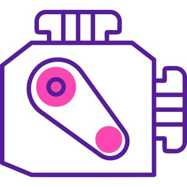 Araba Motoru Web simgesi, vektör illüstrasyonu