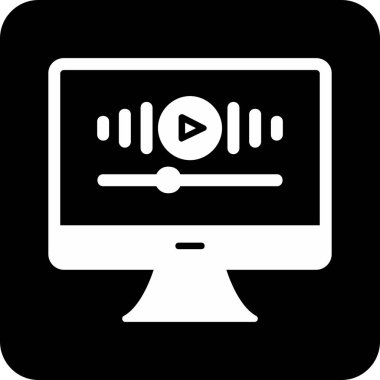 Müzik Video simgesinin vektör illüstrasyonu