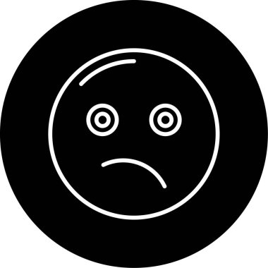 üzgün emoji simgesi, basit tasarım illüstrasyonu 
