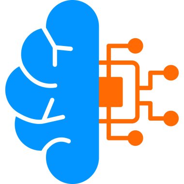 Makine Öğrenme Simgesi, Yapay Zeka düğmesi, vektör illüstrasyonu 