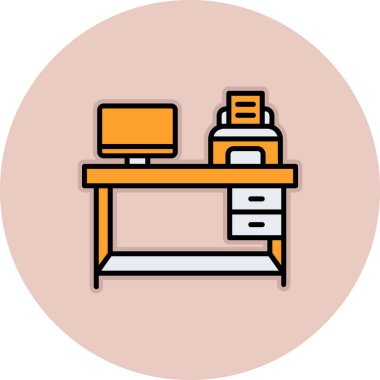 işyeri web simgesi vektör illüstrasyonu