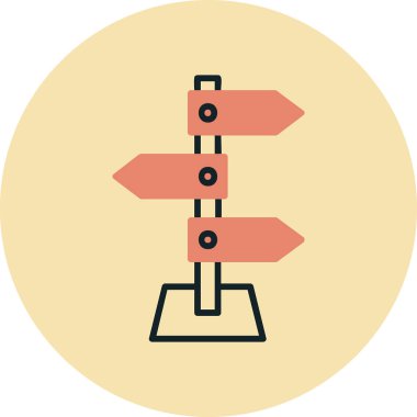 yön işareti simgesi, vektör illüstrasyonu 