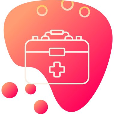 İlk Yardım Kit web simgesi, vektör illüstrasyonu 