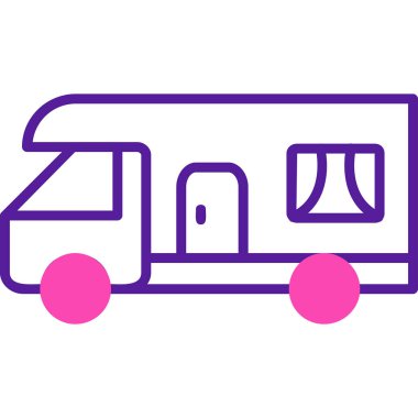 karavan web simgesi basit illüstrasyon