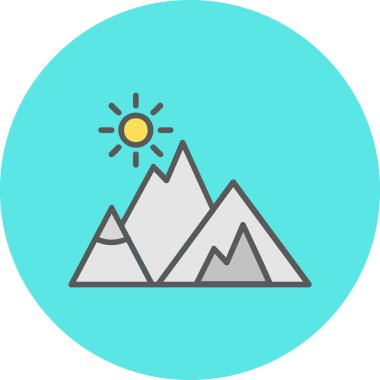 Dağlar. Web simgesi basit illüstrasyon  