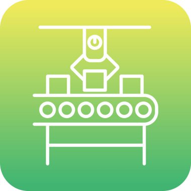 Üretim süreci simgesi, vektör illüstrasyonu basit tasarım