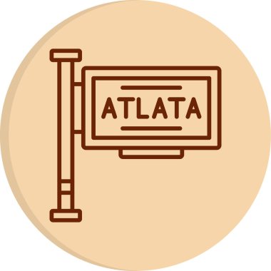 Atlanta web simgesi, vektör illüstrasyonu