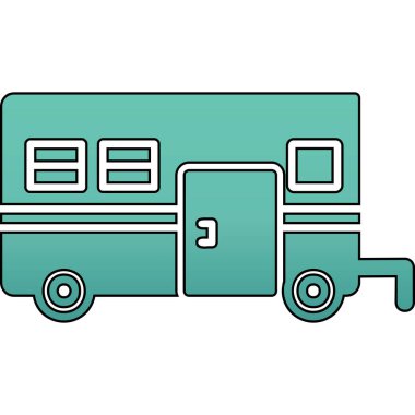 Camper van simge vektör çizim