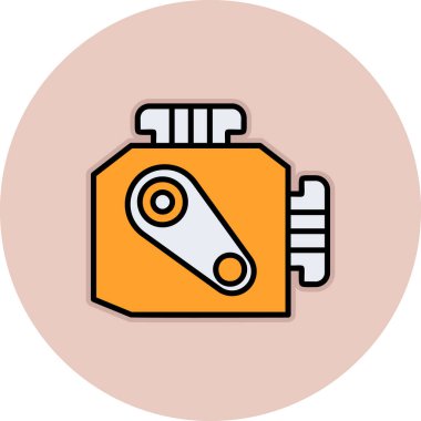 Araba Motoru Web simgesi, vektör illüstrasyonu