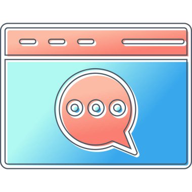 Web sohbet renk çizgisi vektörü simgesi 