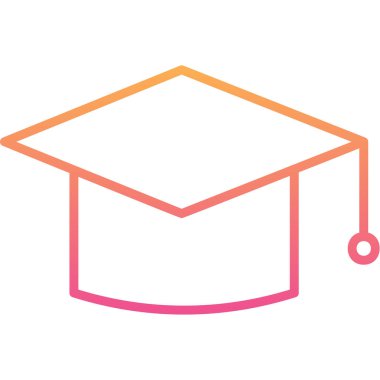 mezuniyet şapkası, web simgesi basit illüstrasyon