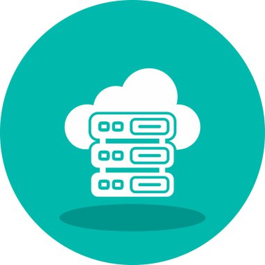 Bulut Sunucusu simgesi, vektör illüstrasyonu basit tasarım