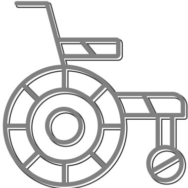 Tekerlekli sandalye web simgesinin vektör çizimi